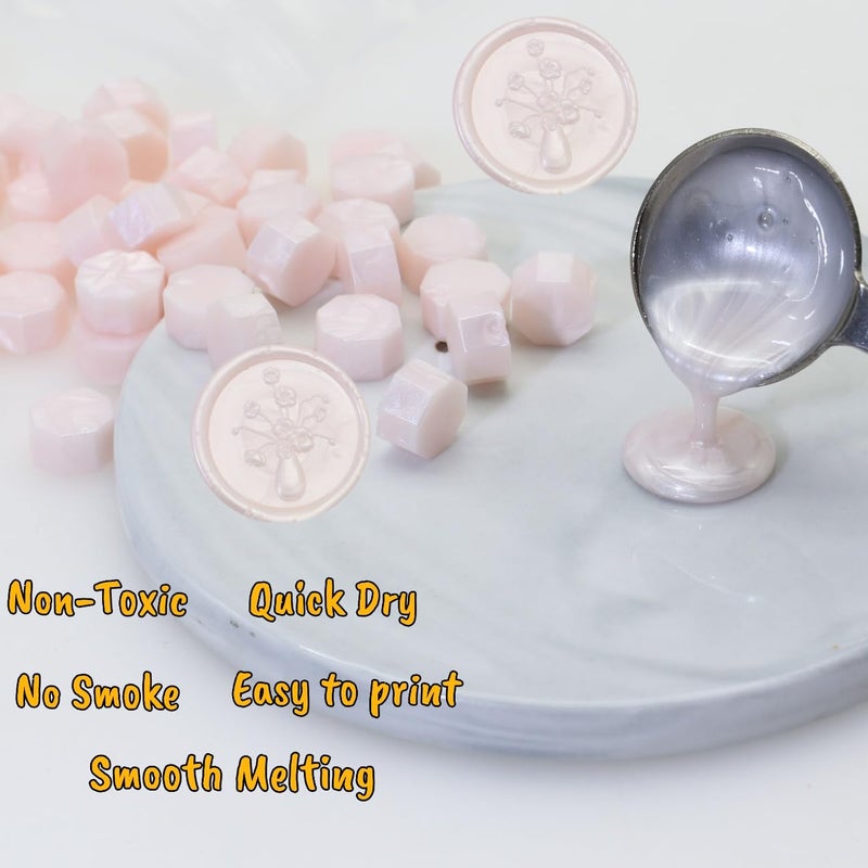 Atopbb 300Pcs Light Pink Sealing Wax Beads, Vintage Wax Seal Beads for WaxSeal Stamp, Great for Embellishment of Wedding Invitation, Envelope, Gift Wrapping, Wine Package (Light Pink) - Image 3